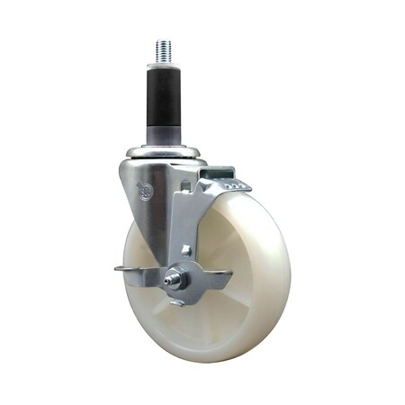 Service Caster 5'' Nylon Swivel 1-1/8'' Expanding Stem Caster with Brake SCC-EX20S514-NYS-TLB-118